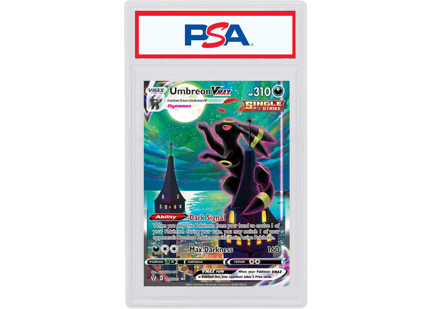 Umbreon VMAX 2021 Pokémon Sword & Shield Evolving Skies Full Art Secret Rare #215/203 (PSA or BGS Graded)