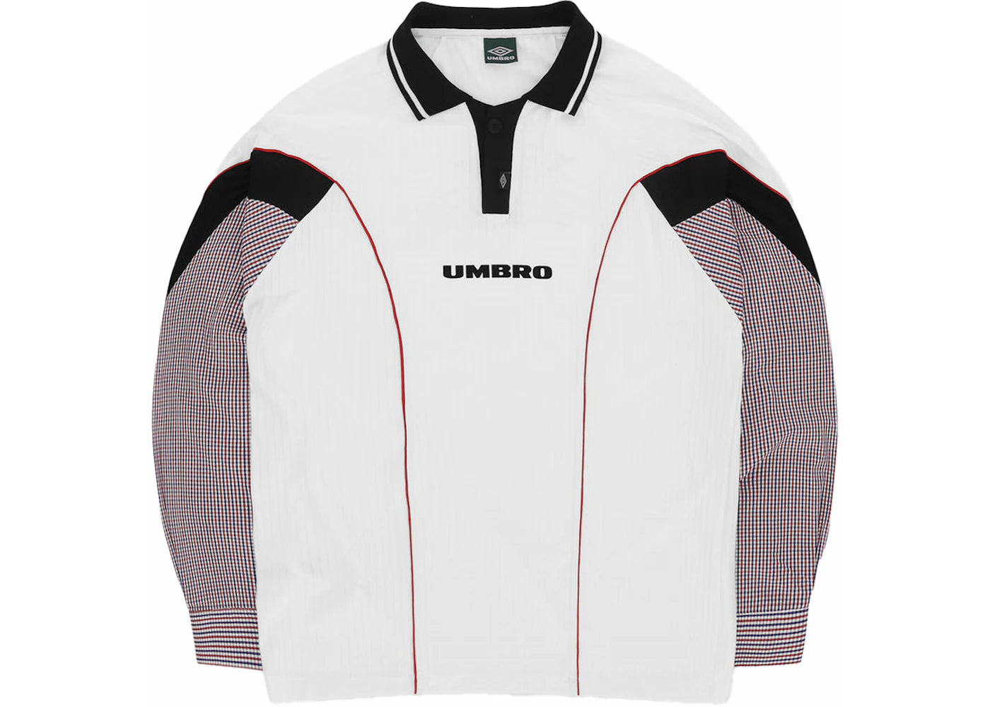 Umbro x Slam Jam Gingham Cut Up Polo White