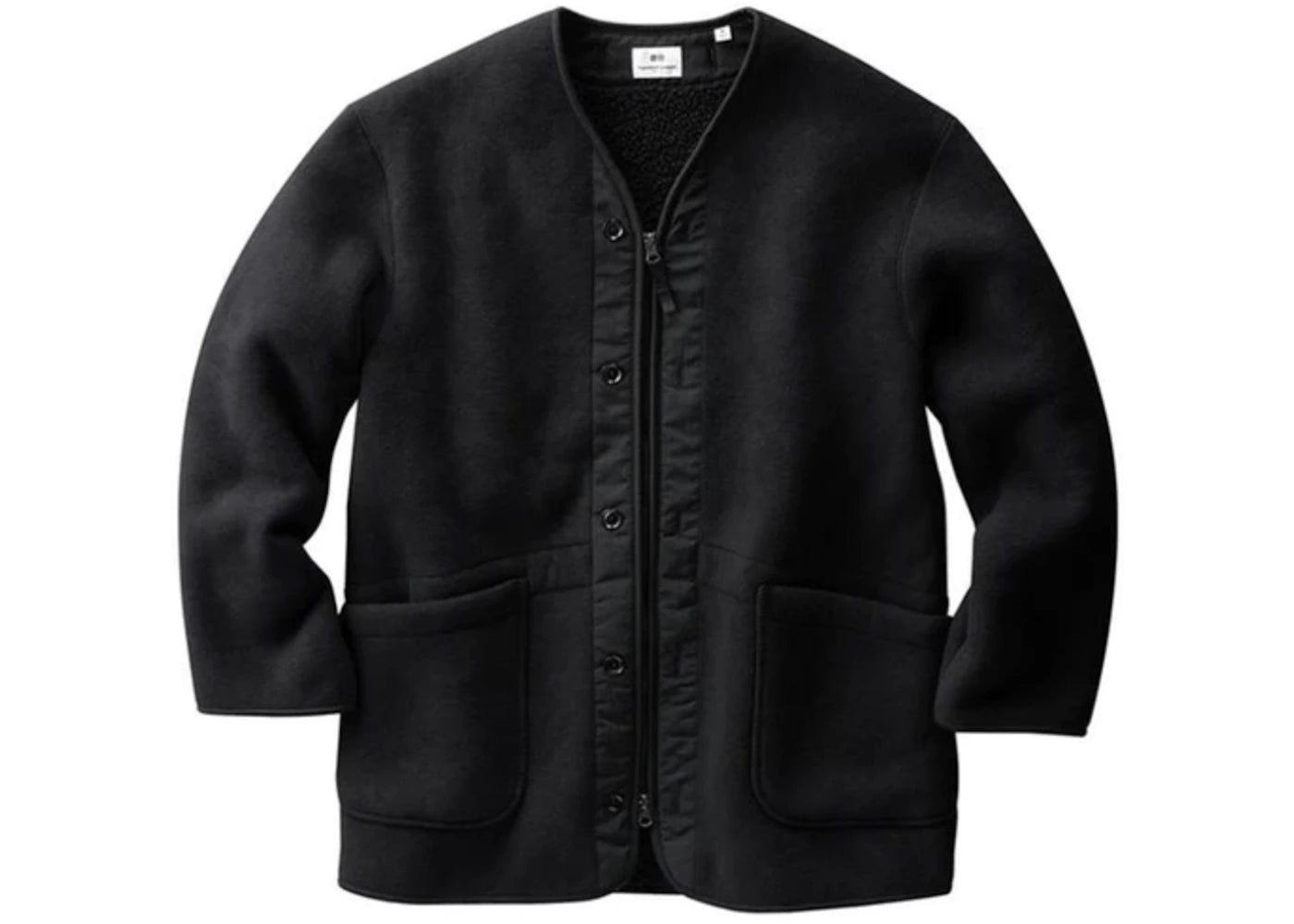 Uniqlo x Engineered Garments Fleece Collarless Coat (Japanese Sizing) Black