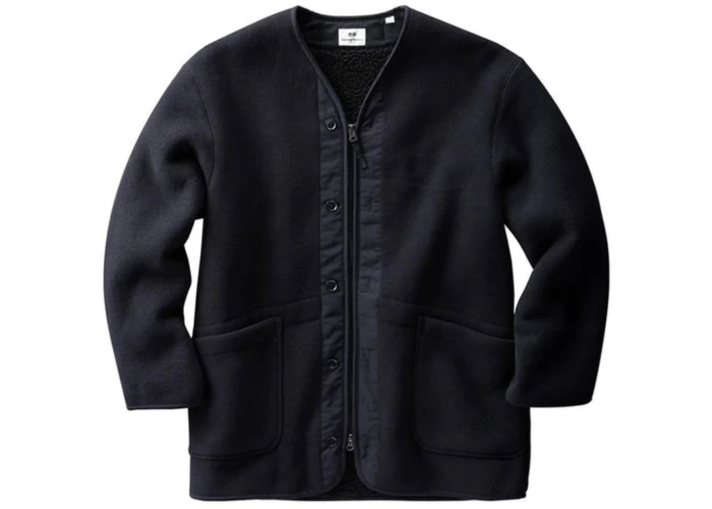 Uniqlo x Engineered Garments Fleece Collarless Coat (Japanese Sizing) Navy