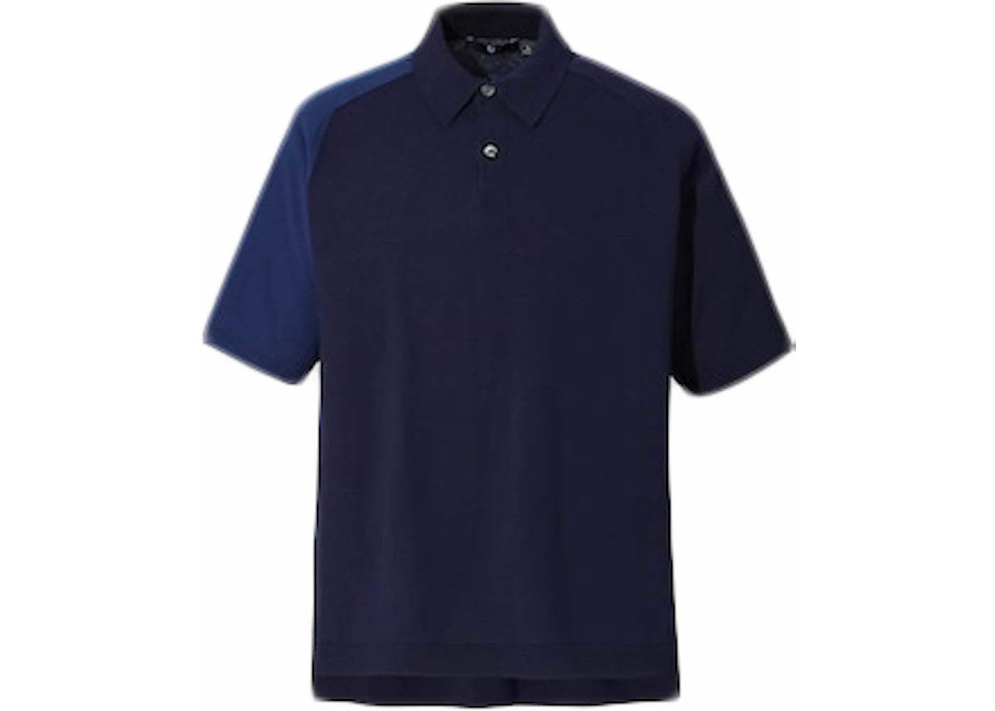 Uniqlo x Jil Sander Cotton Knitted Two Tone Polo Shirt Navy