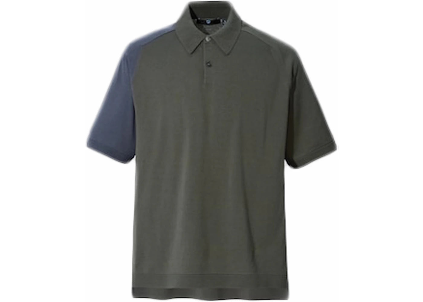 Uniqlo x Jil Sander Cotton Knitted Two Tone Polo Shirt Olive