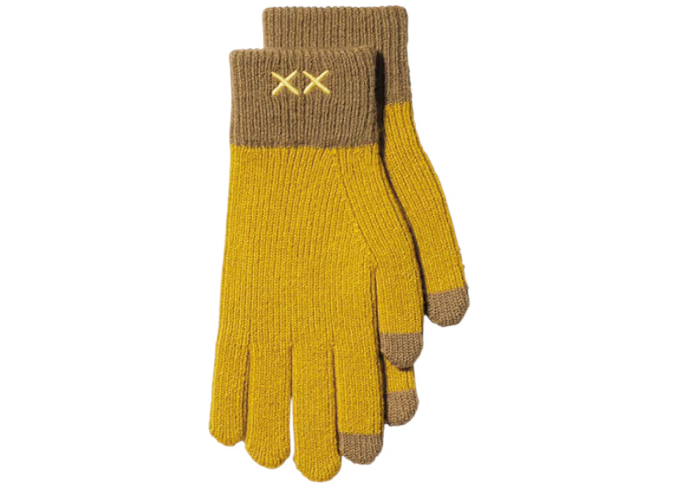 Uniqlo x KAWS Heat Tech Knitted Gloves Yellow