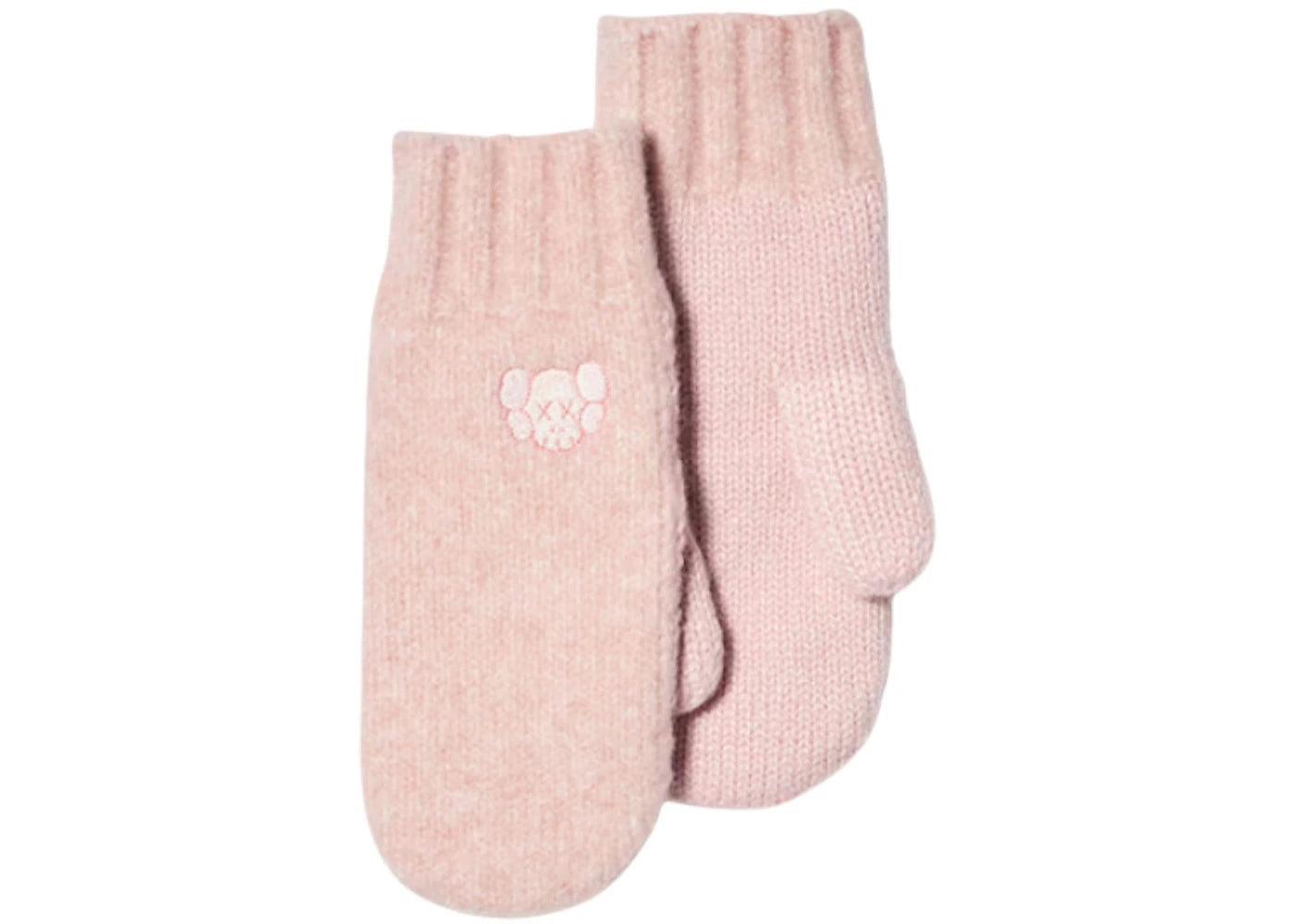 Uniqlo x KAWS Kids Heat Tech Yarn Knitted Mittens Pink