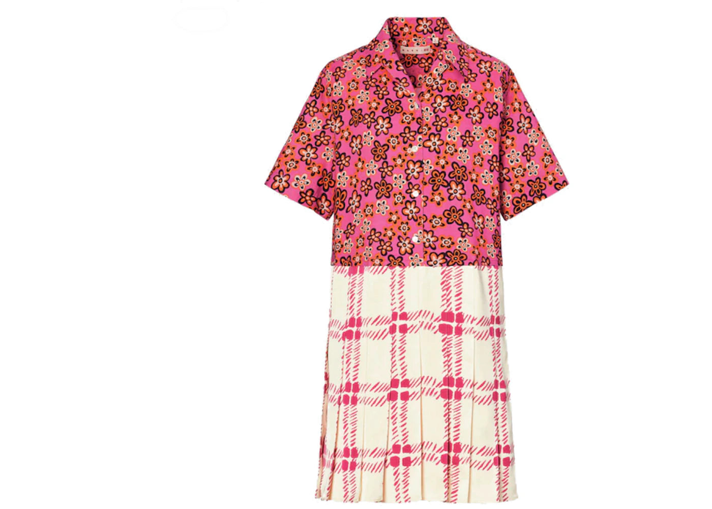 Uniqlo x MARNI Open Collar Pleated Dress Pink
