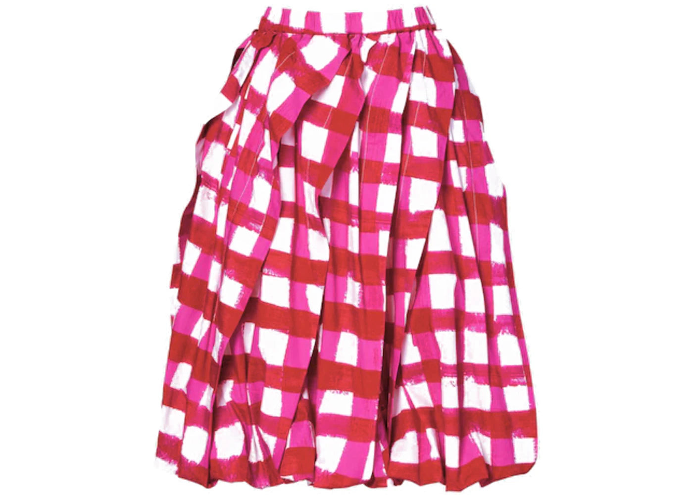 Uniqlo x MARNI Women's Balloon Shape Check Skirt Red