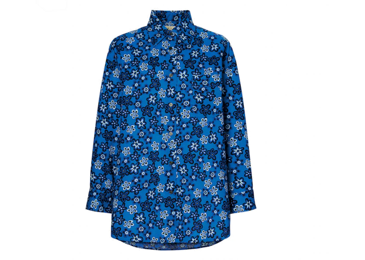 Uniqlo x MARNI Women's Oversized L/S Flower Shirt (Asia Sizing) Blue