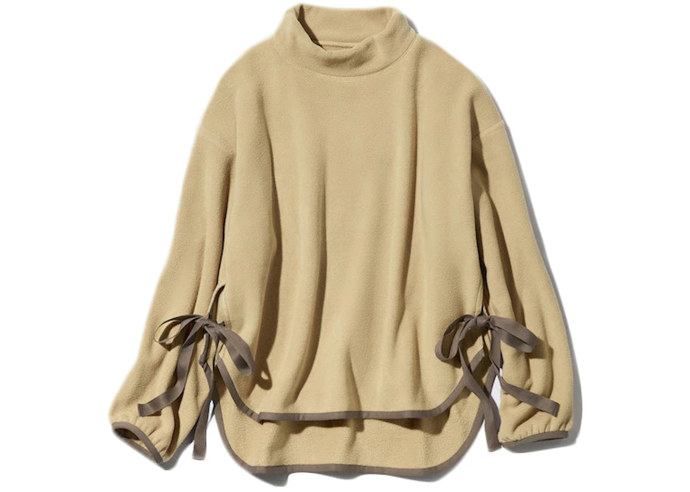 Uniqlo x White Mountaineering Women Fleece Oversized Mock Neck Pullover (Asia Sizing) Beige