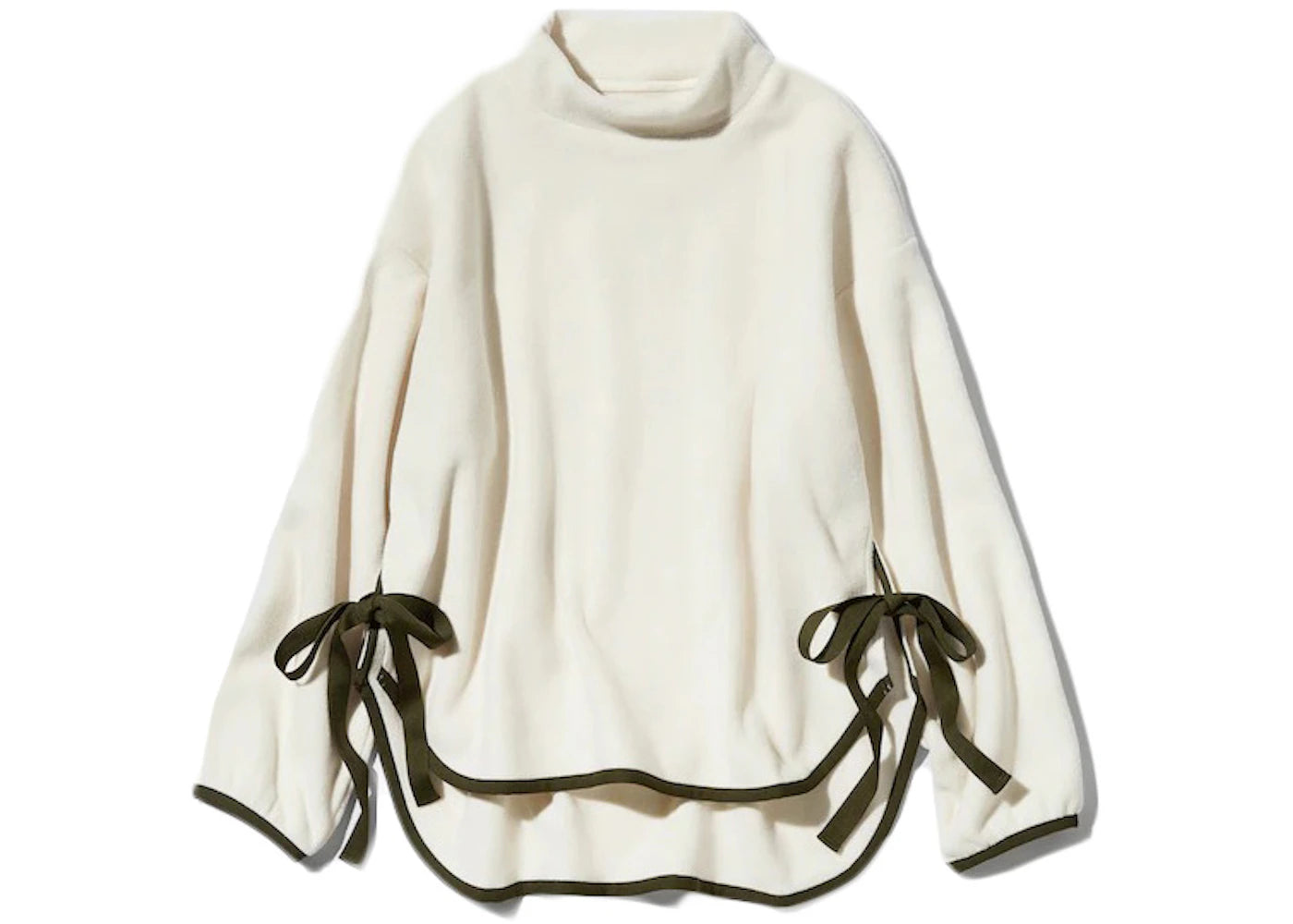 Uniqlo x White Mountaineering Women Fleece Oversized Mock Neck Pullover Off White