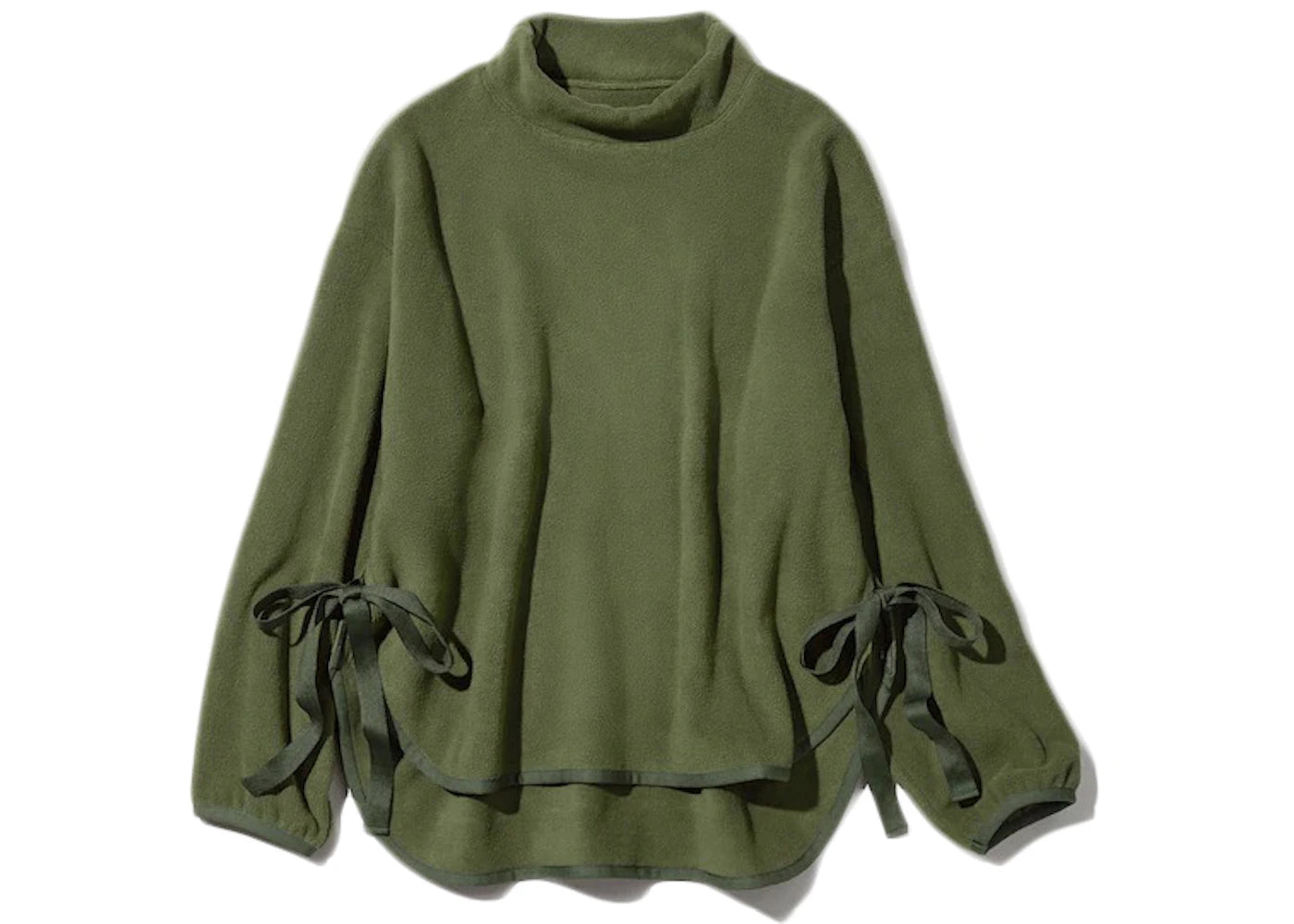 Uniqlo x White Mountaineering Women Fleece Oversized Mock Neck Pullover Olive