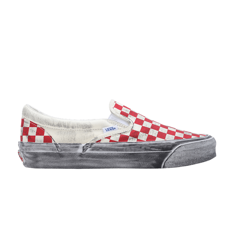 Vans Vault UA OG Classic Slip-On LX Stressed Red Checkerboard
