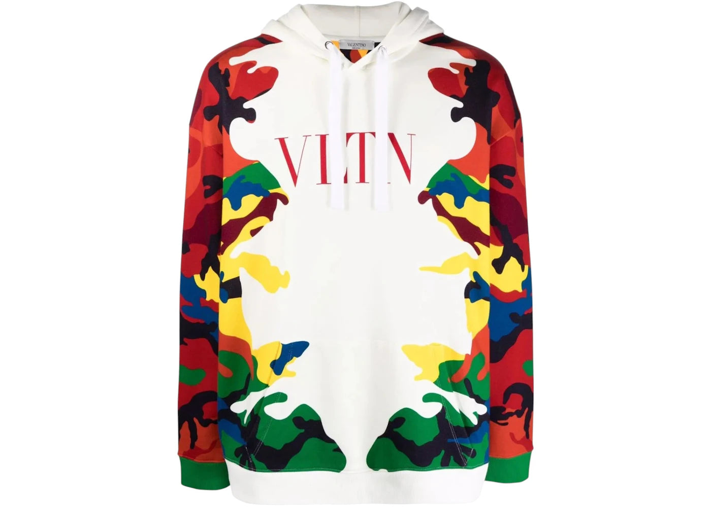 Valentino Camou7 Print Hoodie White