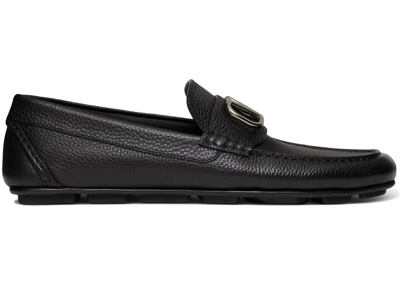 Valentino Driving Plaque Slip-On Loafer Black