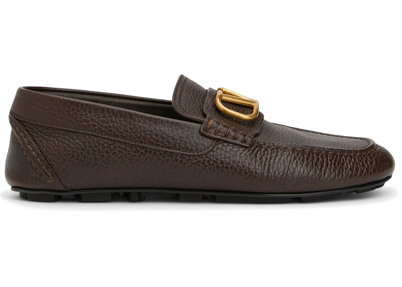 Valentino Driving Plaque Slip-On Loafer Brown