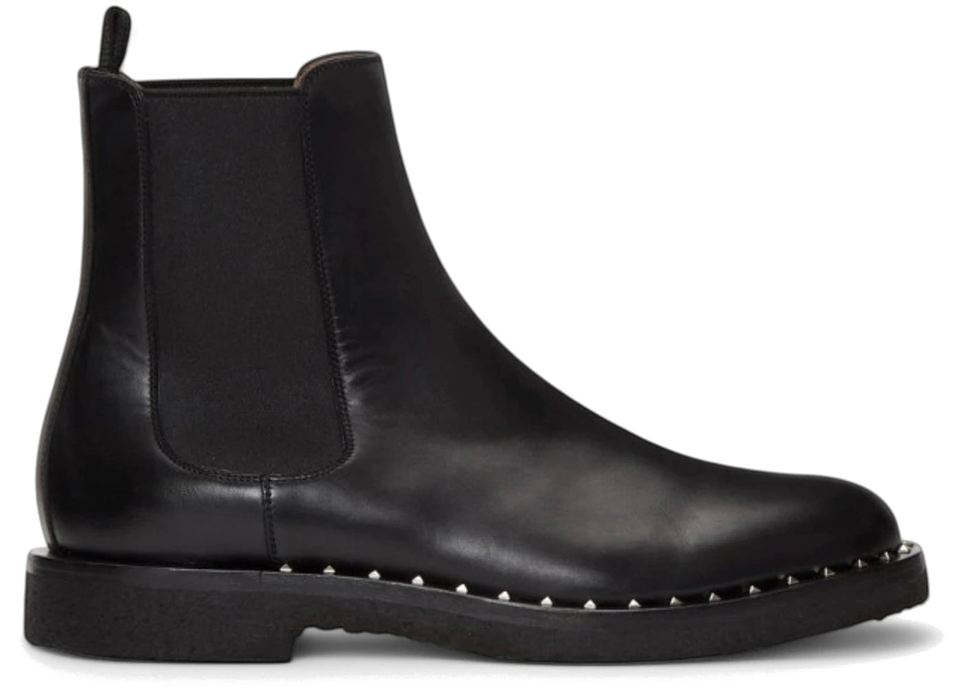Valentino Garavani Leather Soul Rockstud Chelsea Boots Black