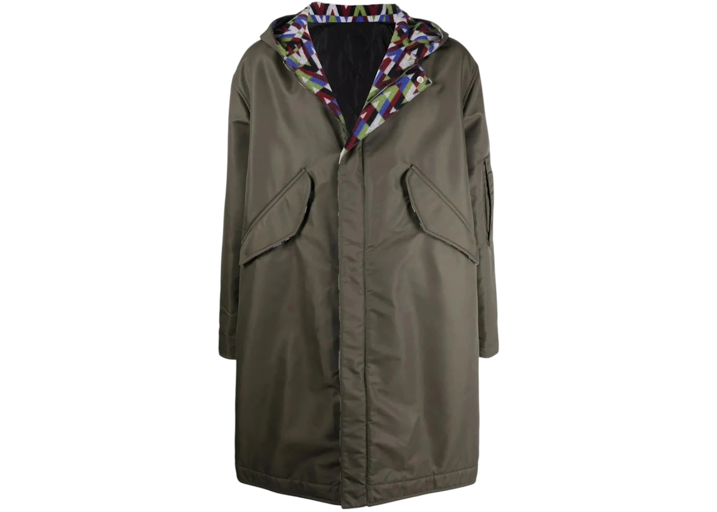 Valentino Garavani Optical-Print Parka Coat Green