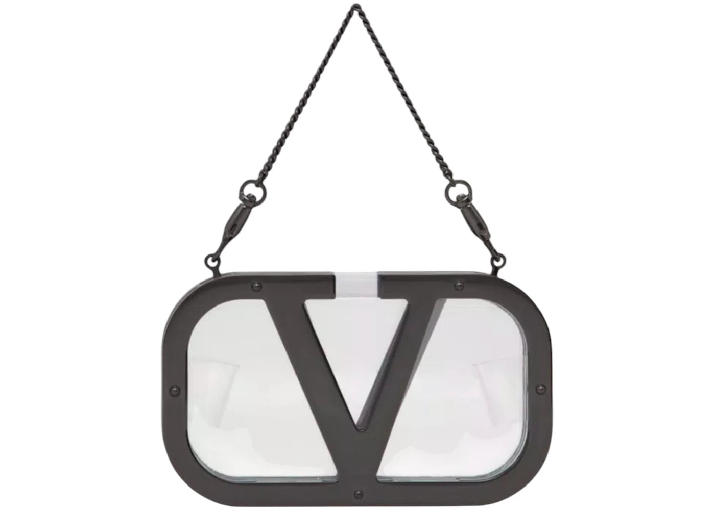 Valentino V'Logo Signature Minaudiere Clutch Black