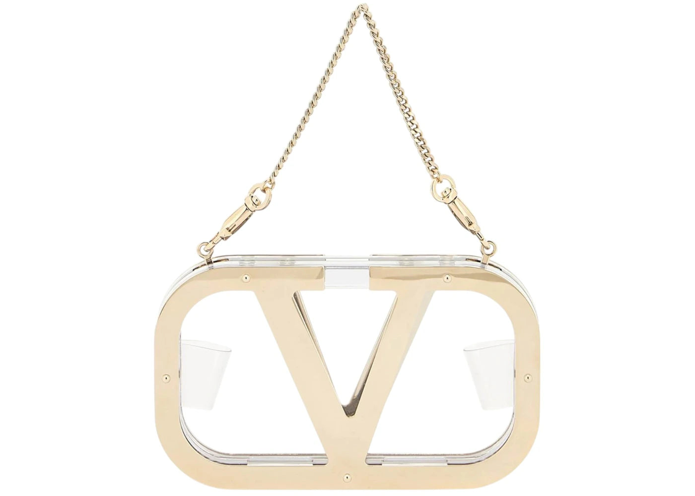 Valentino V'Logo Signature Minaudiere Clutch Gold