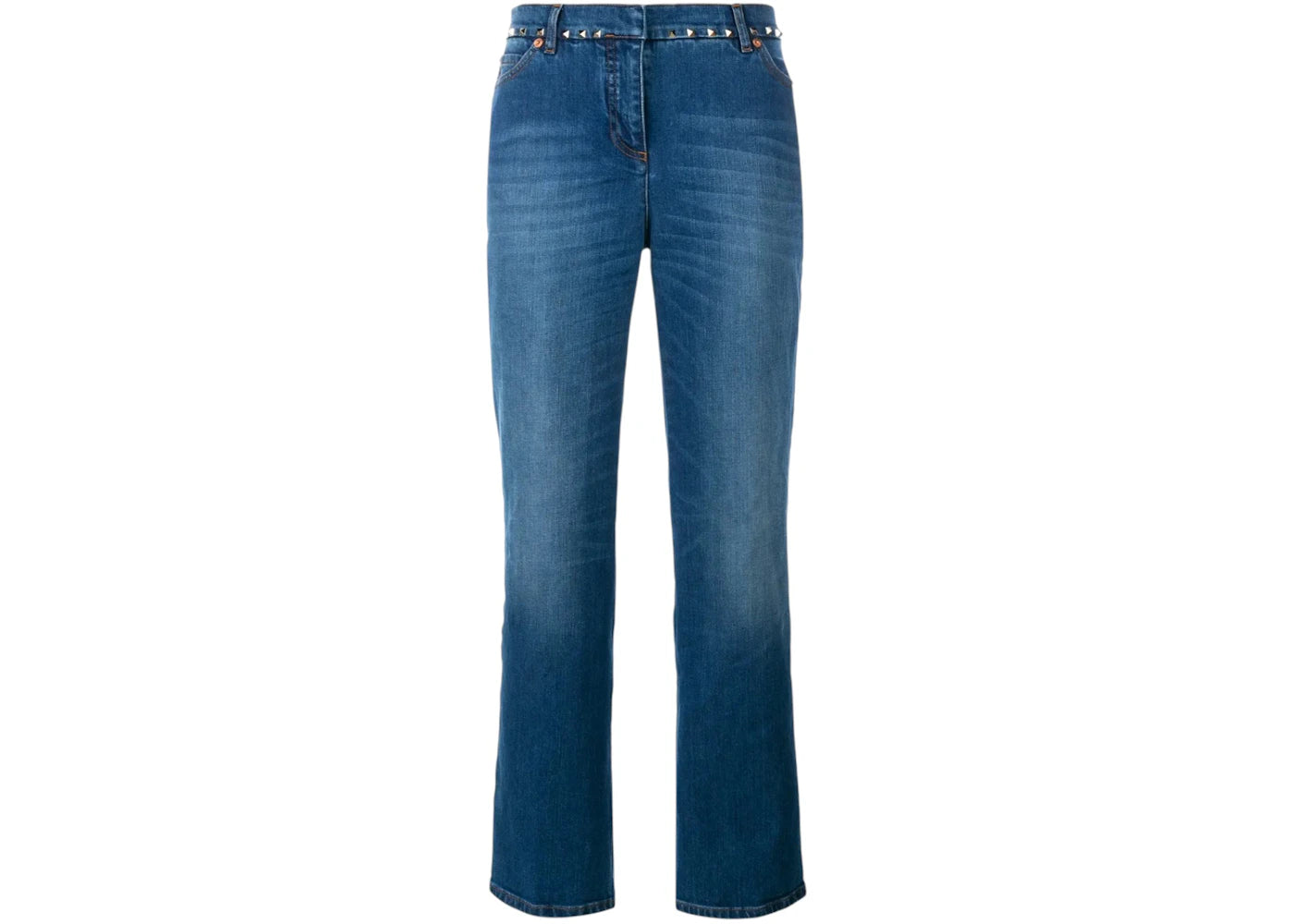Valentino Women's Garavani Blue Rockstud Mid Rise Kick Flare Jeans Blue