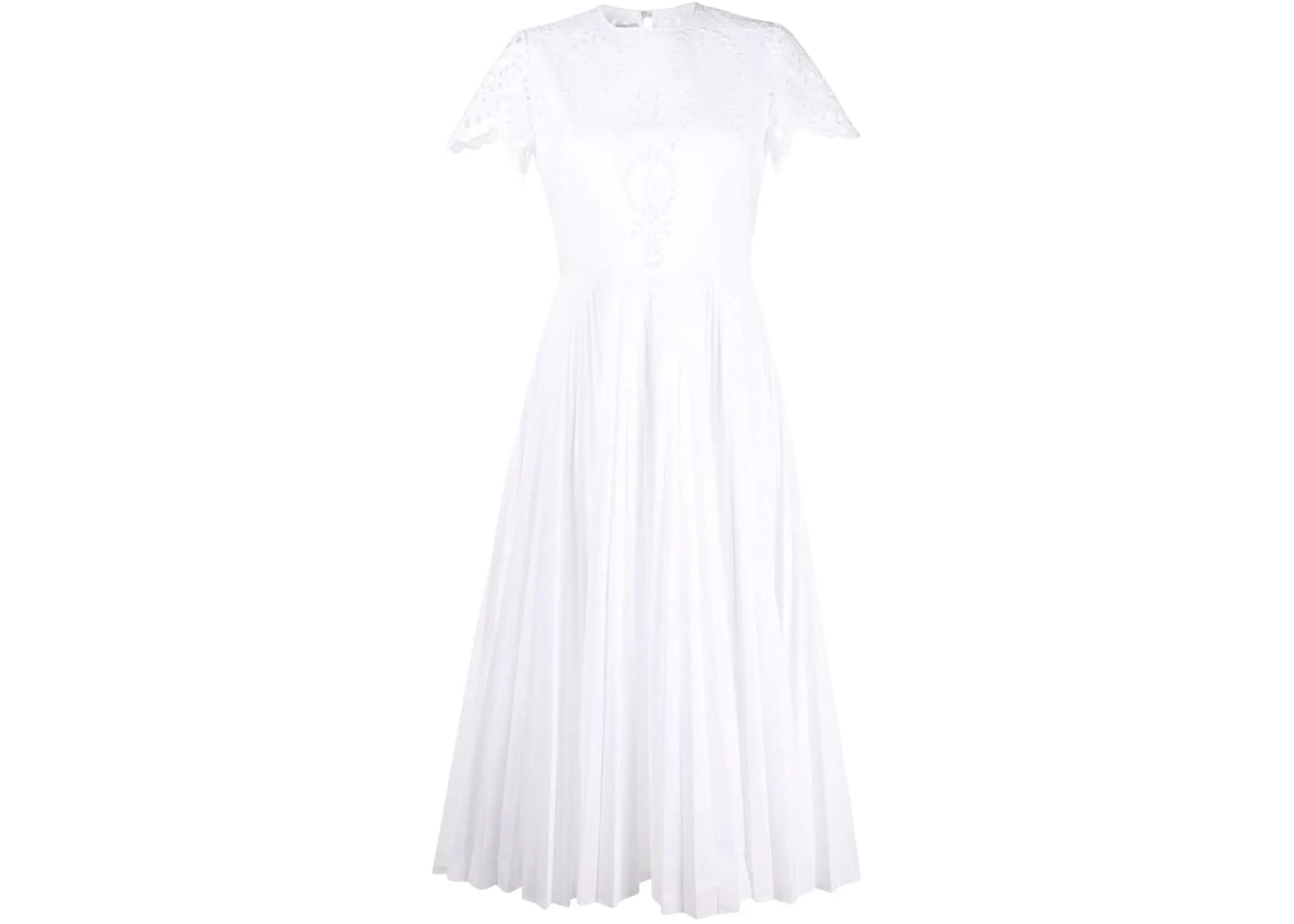 Valentino Women's Garavani Broderie Anglaise Pleated Dress White