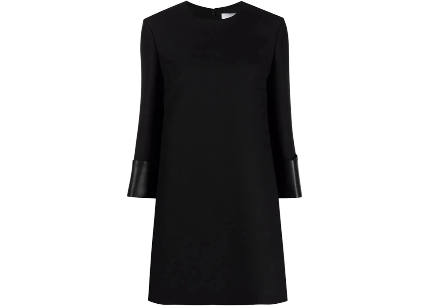 Valentino Women's Leather-Trim Virgin Wool-Blend Dress Black