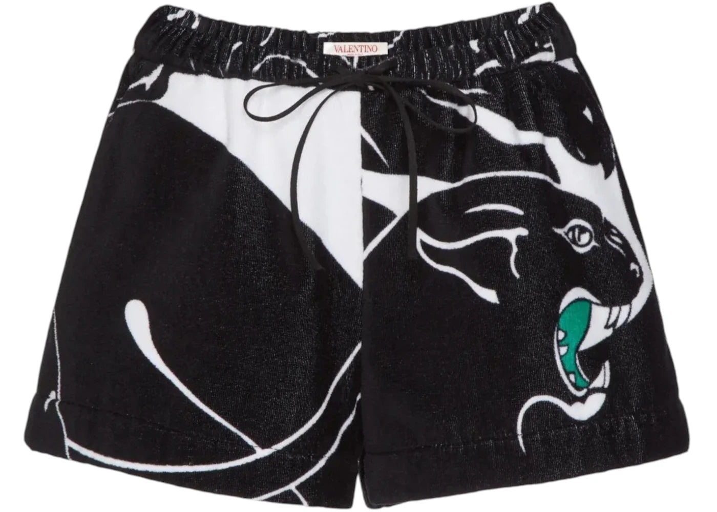 Valentino Women's Panther-Print Shorts Black