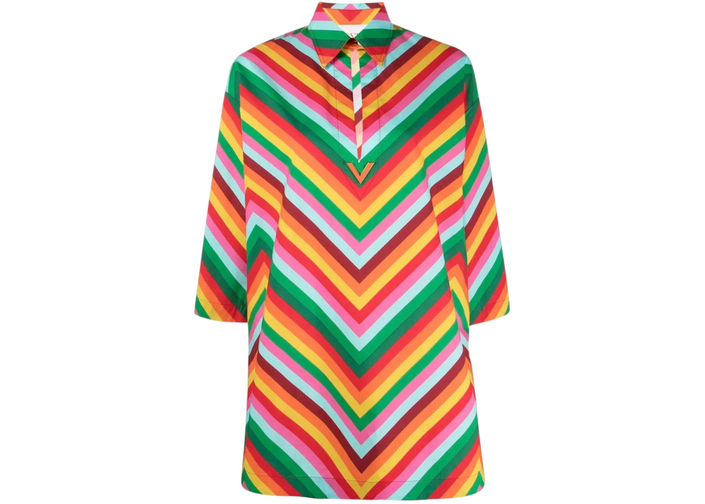Valentino Women's Striped Cotton Blouse Red