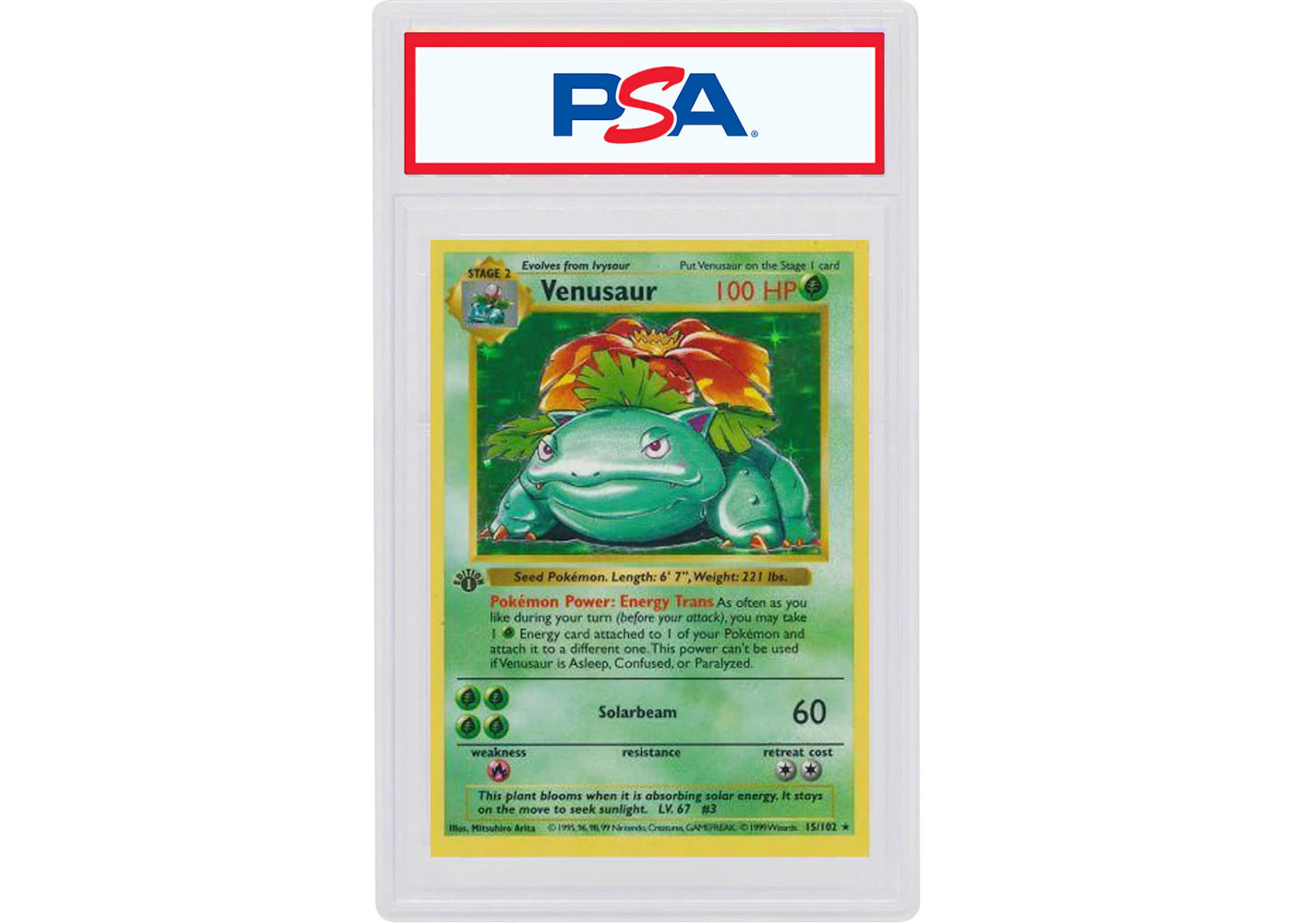 Venusaur-Holo 1999 Pokemon TCG Base Set 1st Edition #15/102 (PSA or BGS Graded)