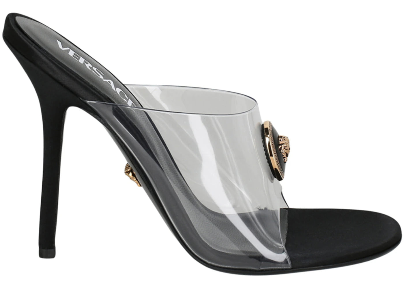 Versace Alia Transparent Mules Black (Women's)