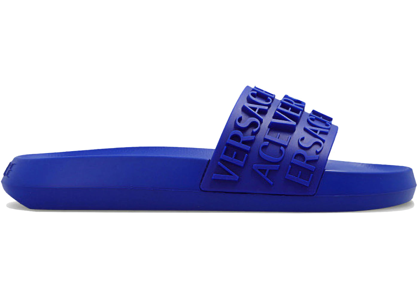 Versace Allover Logo Slides Blue
