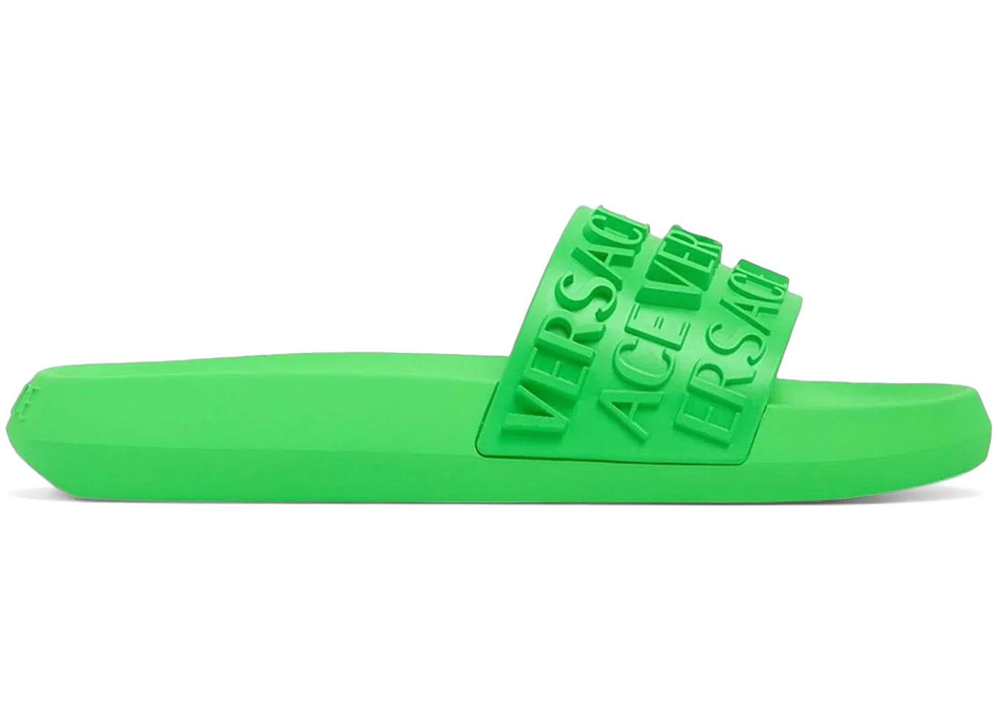 Versace Allover Logo Slides Bright Green