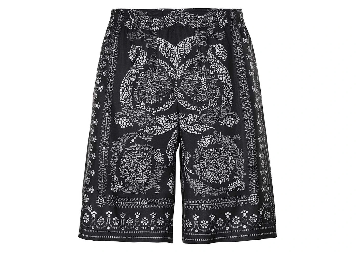 Versace Baroque Silk Shorts Black