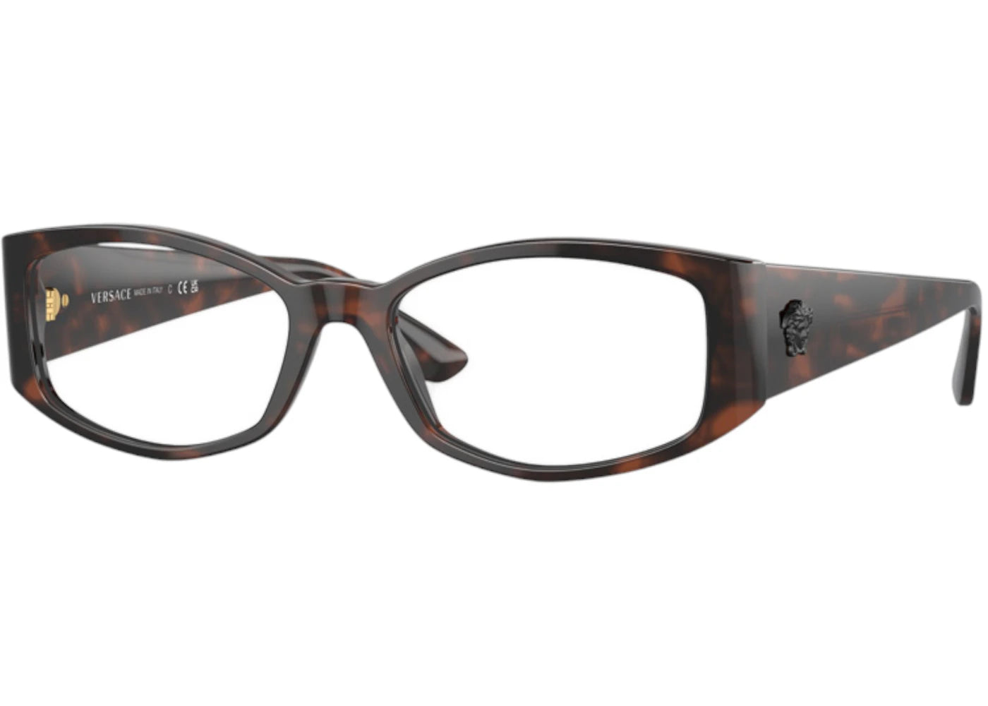 Versace Geometric Eyeglasses Clear Havana (VE3343 5429)