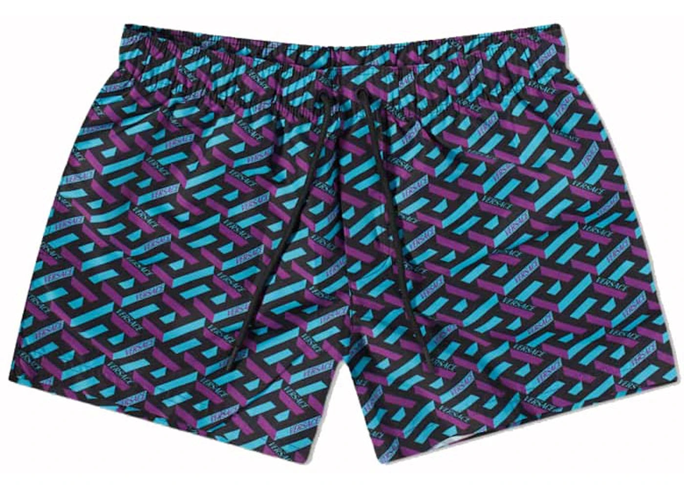 Versace Geometric Print Swim Shorts Blue/Purple