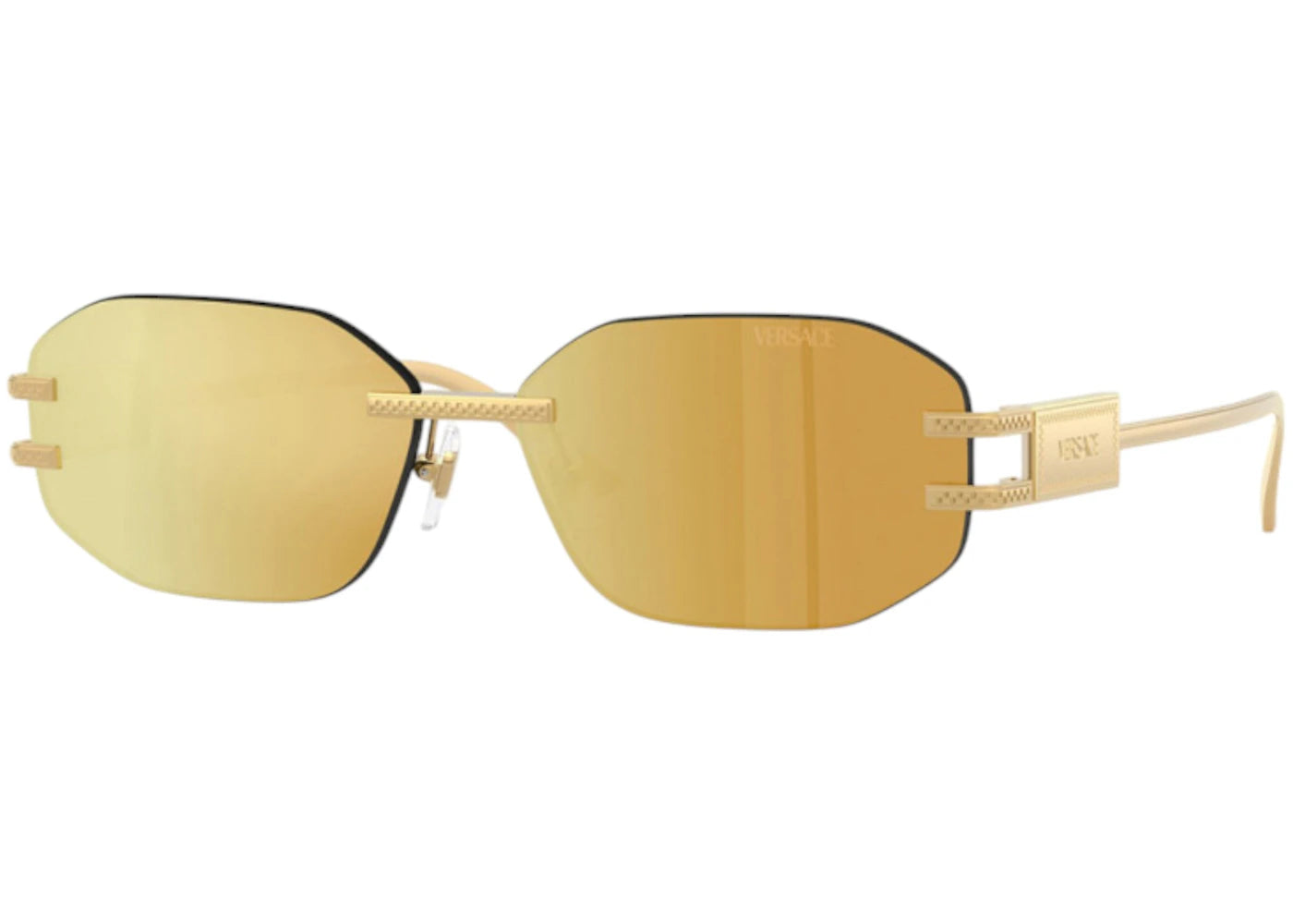 Versace Geometric Sunglasses BrownGoldBrownMirror Gold Gold (VE2274 10027P)