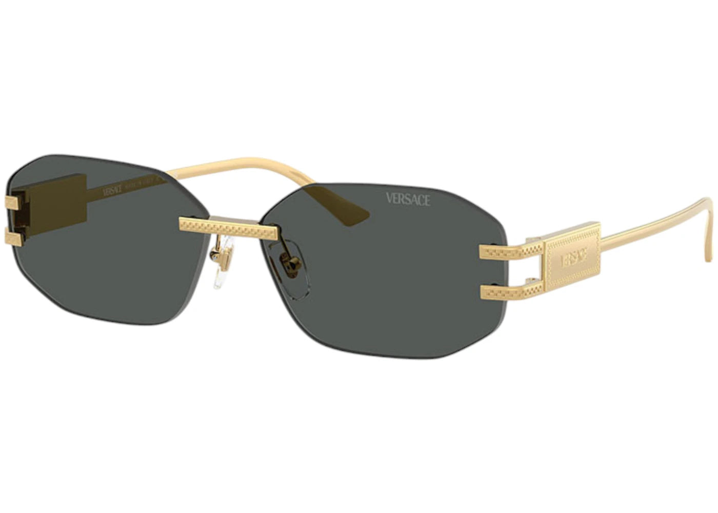 Versace Geometric Sunglasses Gray Gold (VE2274 100287)