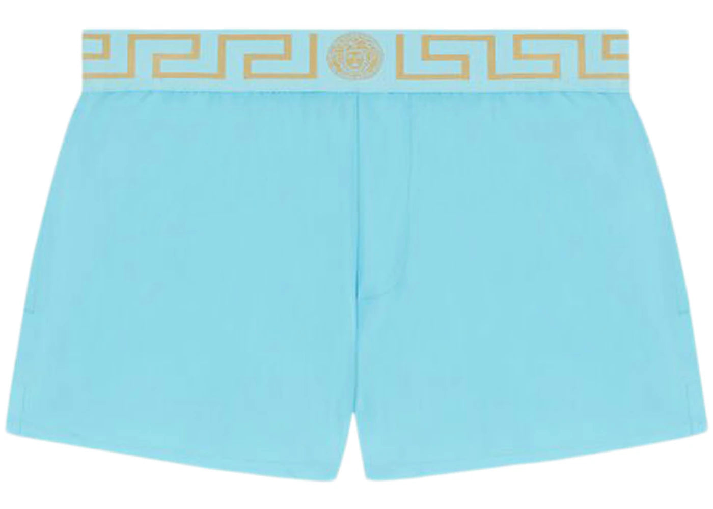 Versace Greca Border Swim Shorts Light Blue