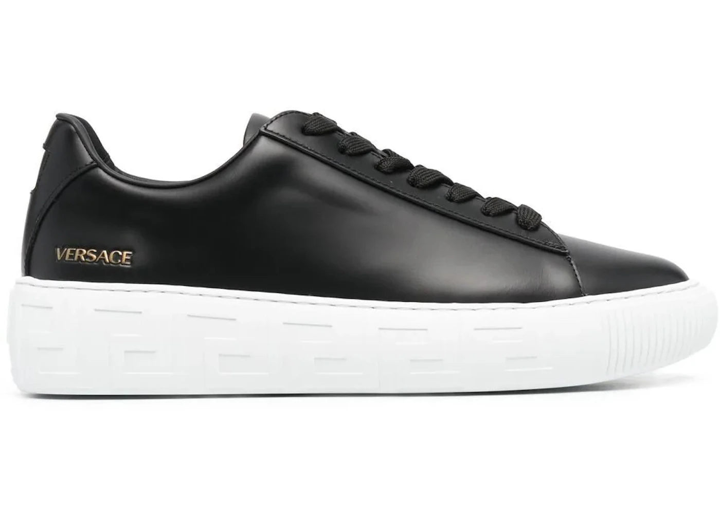 Versace Greca Lace-up Sneakers Black White