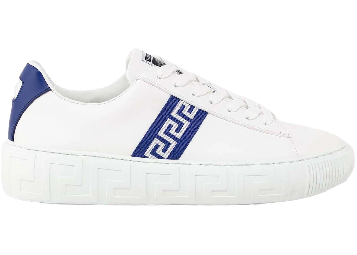 Versace Greca Lace-up Sneakers White Blue