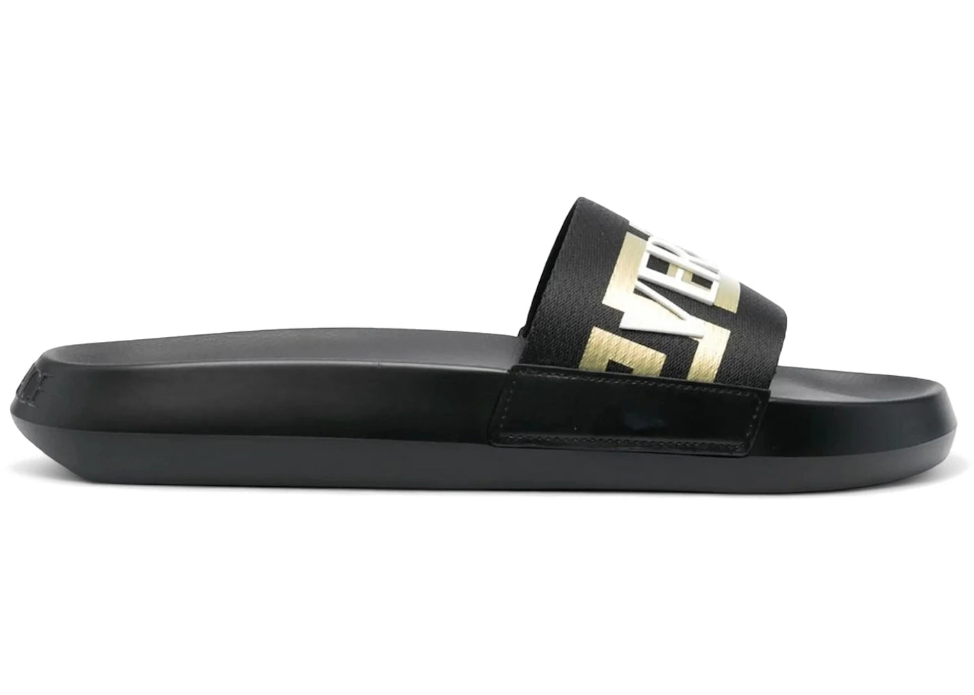 Versace Greca Logo Slides Black Gold White