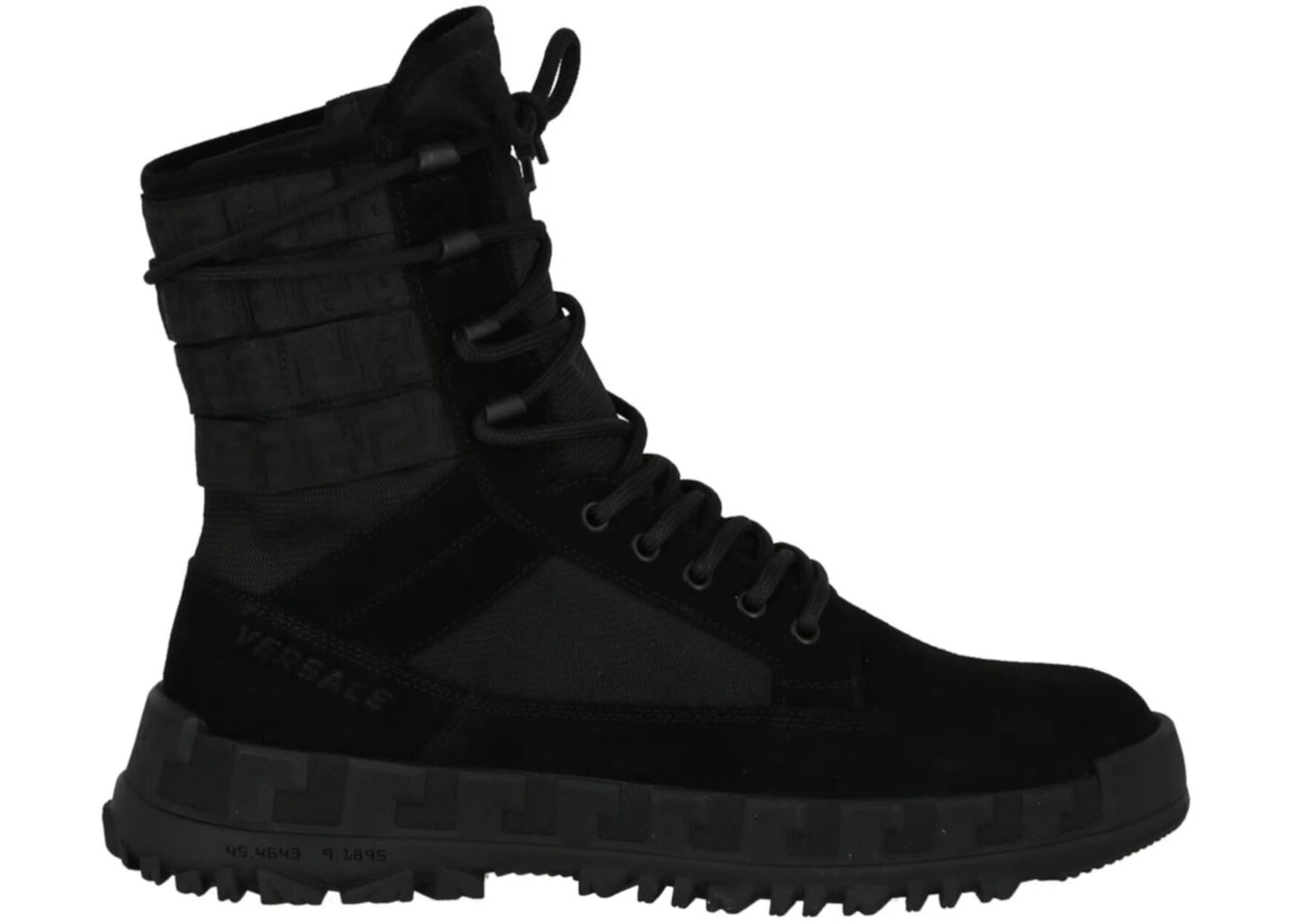 Versace Greca Suede Ankle Boots Black