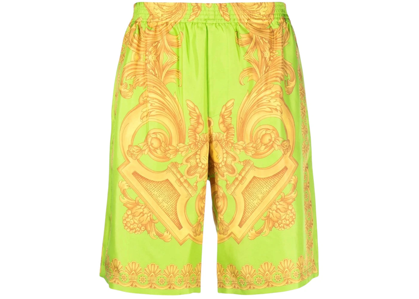 Versace Heritage Silk Shorts Green/Gold