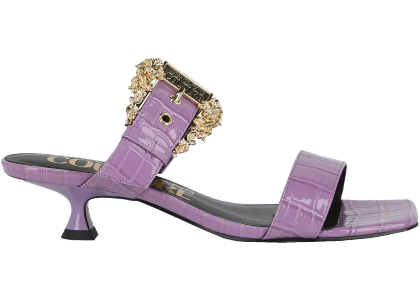 Versace Jeans Croc-Embossed Mules Lavender (Women's)