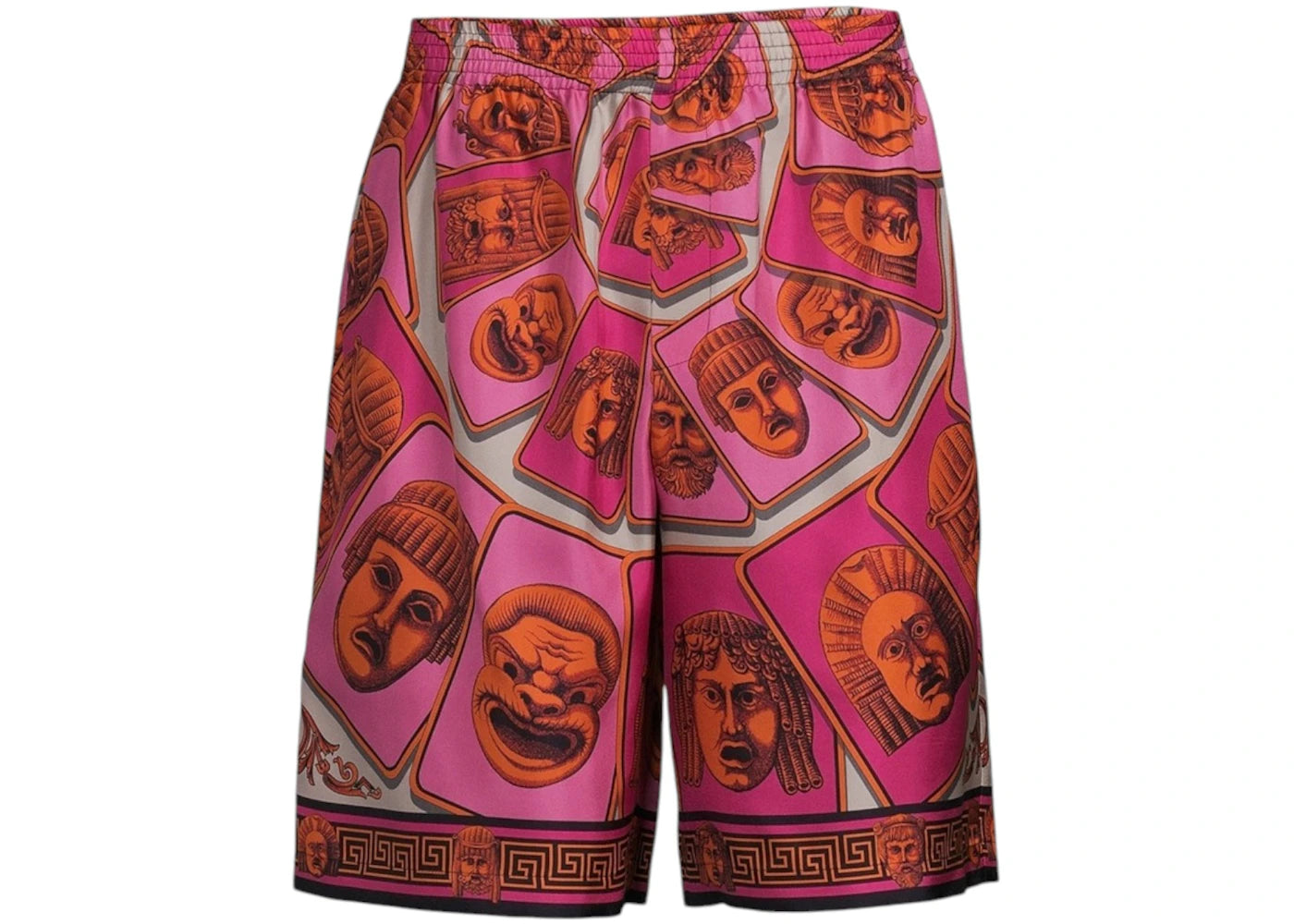 Versace Le Maschere Mask Silk Shorts Pink/Red