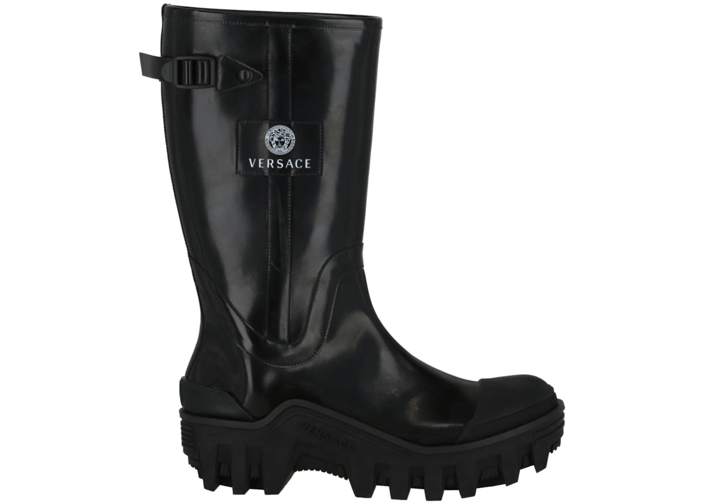 Versace Logo Rain Boots Black