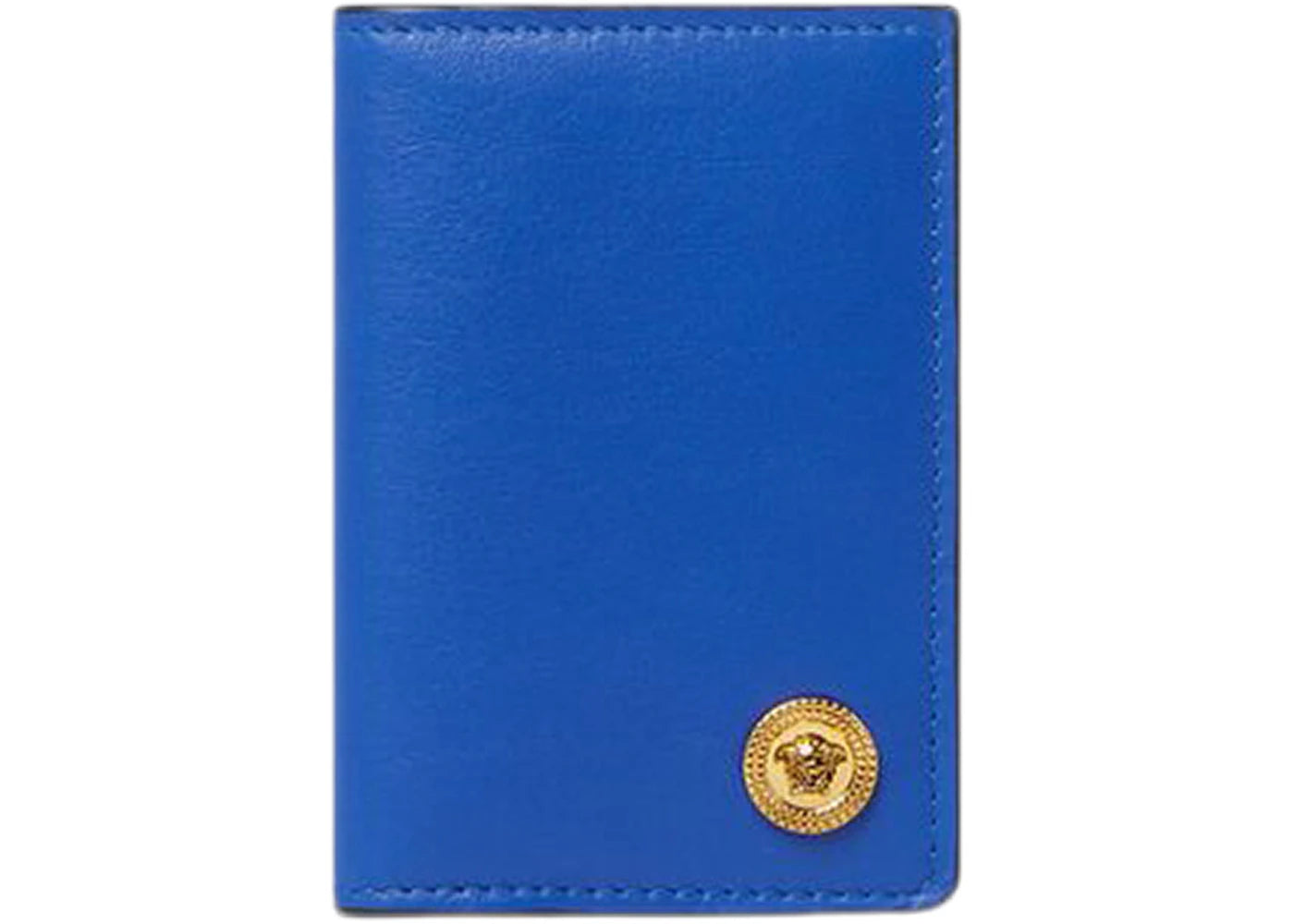 Versace Medusa Biggie (6 Card Slot 1 Cash Compartments) Bi-Fold Card Holder Royal Blue/Gold