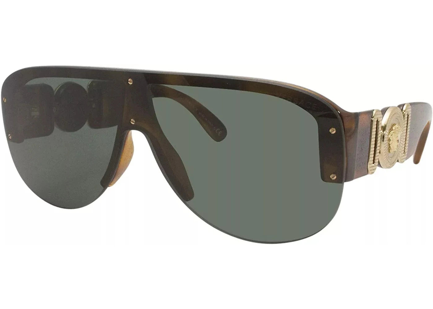 Versace Medusa Biggie Shield Sunglasses Tortoise/Green (VE4391-531771)