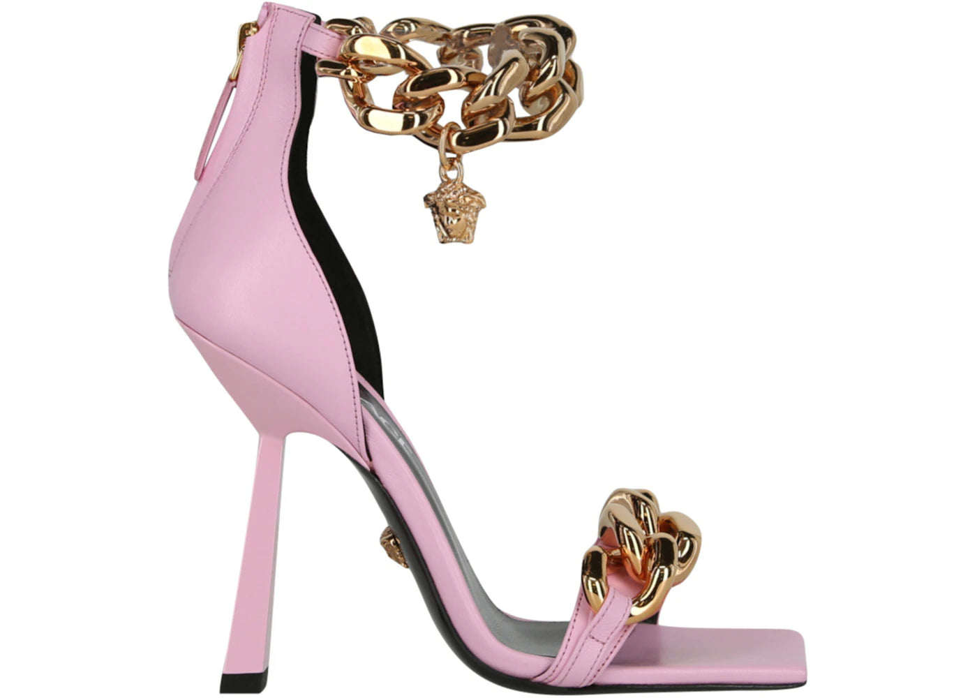 Versace Medusa Chain Leather Heels Pink (Women's)