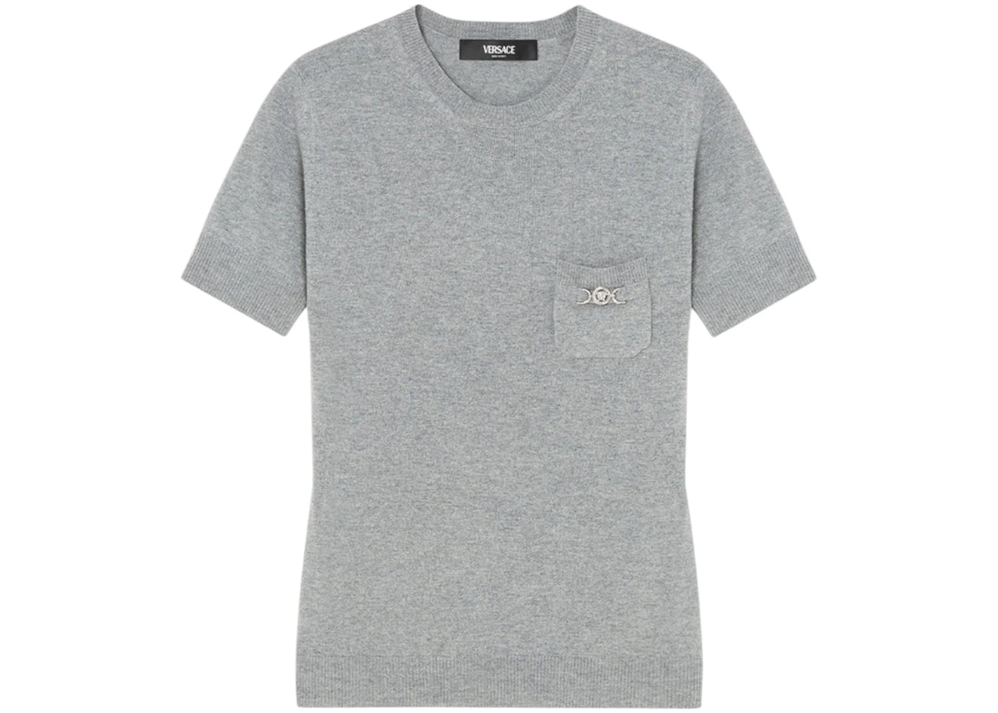 Versace Medusa Detail Knit Sweater Concrete Melange