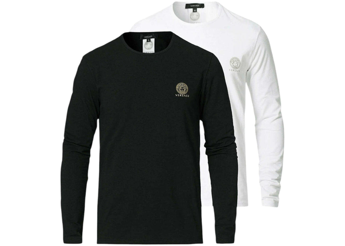 Versace Medusa Logo Long Sleeve T-shirt (2-Pack) Black/White